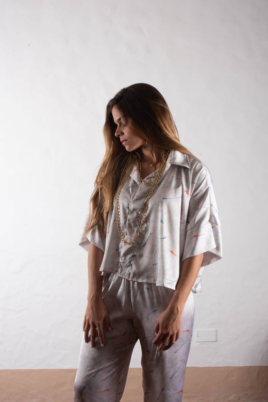 Pantalon + Chemise Évasée Nude