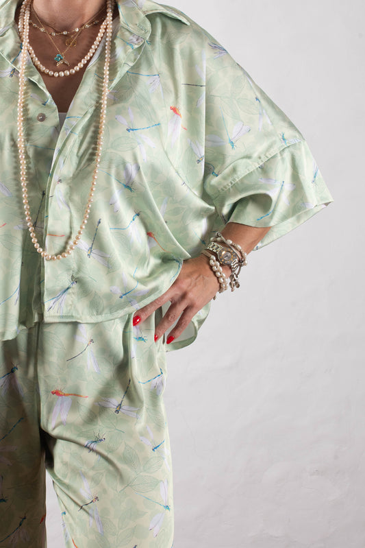 Pantalon + Chemise Évasée Vert