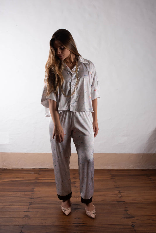 Pantalon + Chemise Évasée Nude