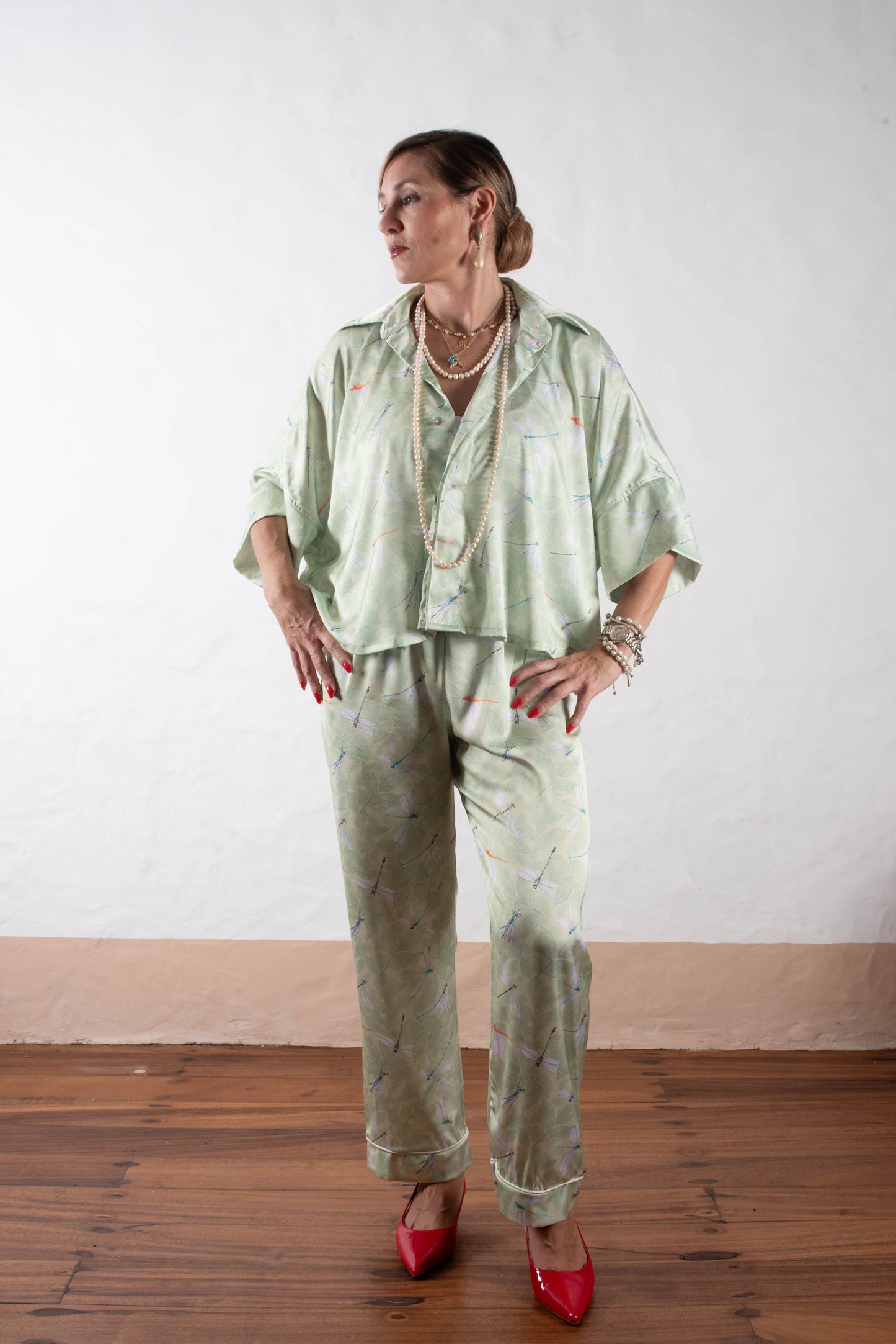 Pantalon + Chemise Évasée Vert