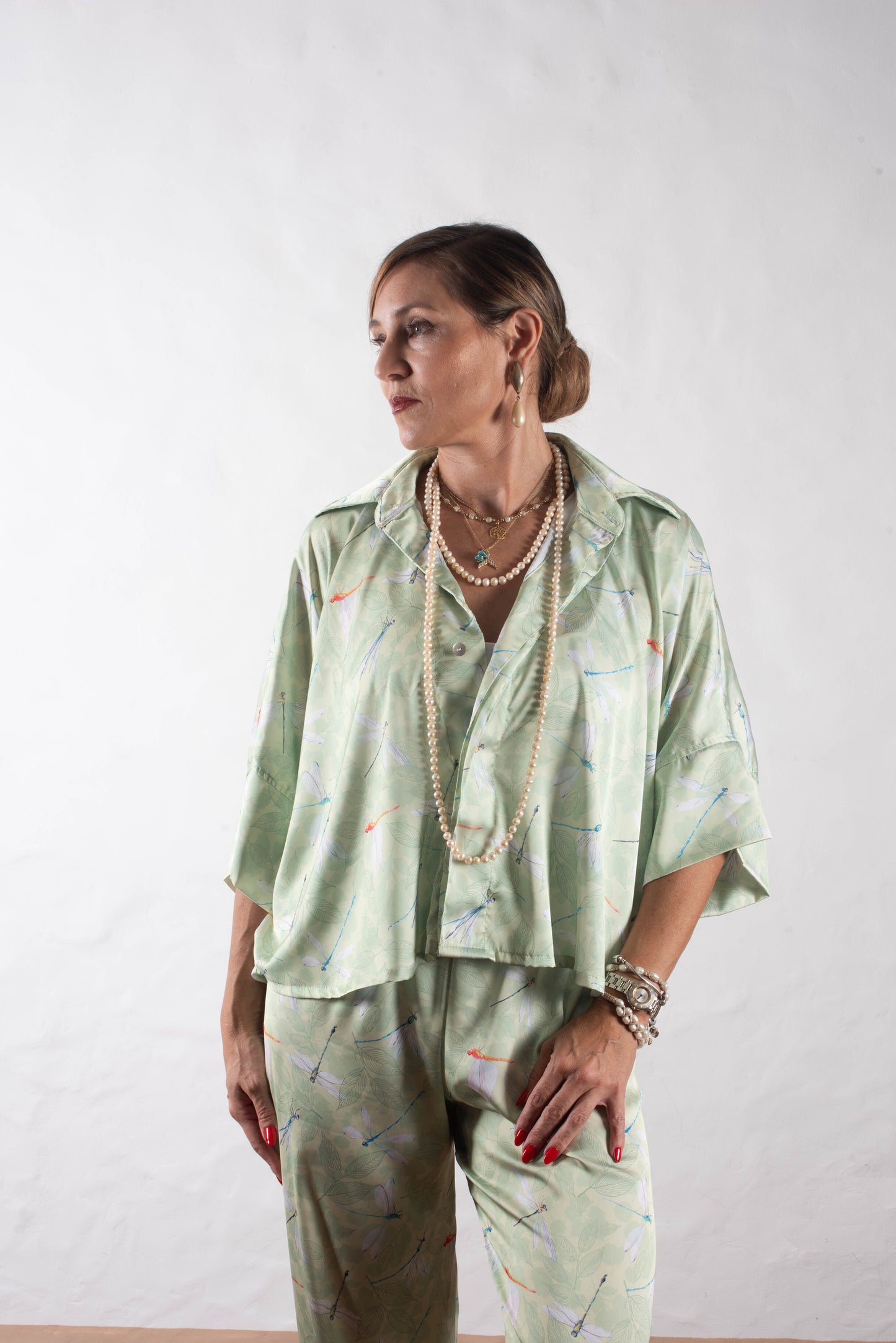 Pantalon + Chemise Évasée Vert